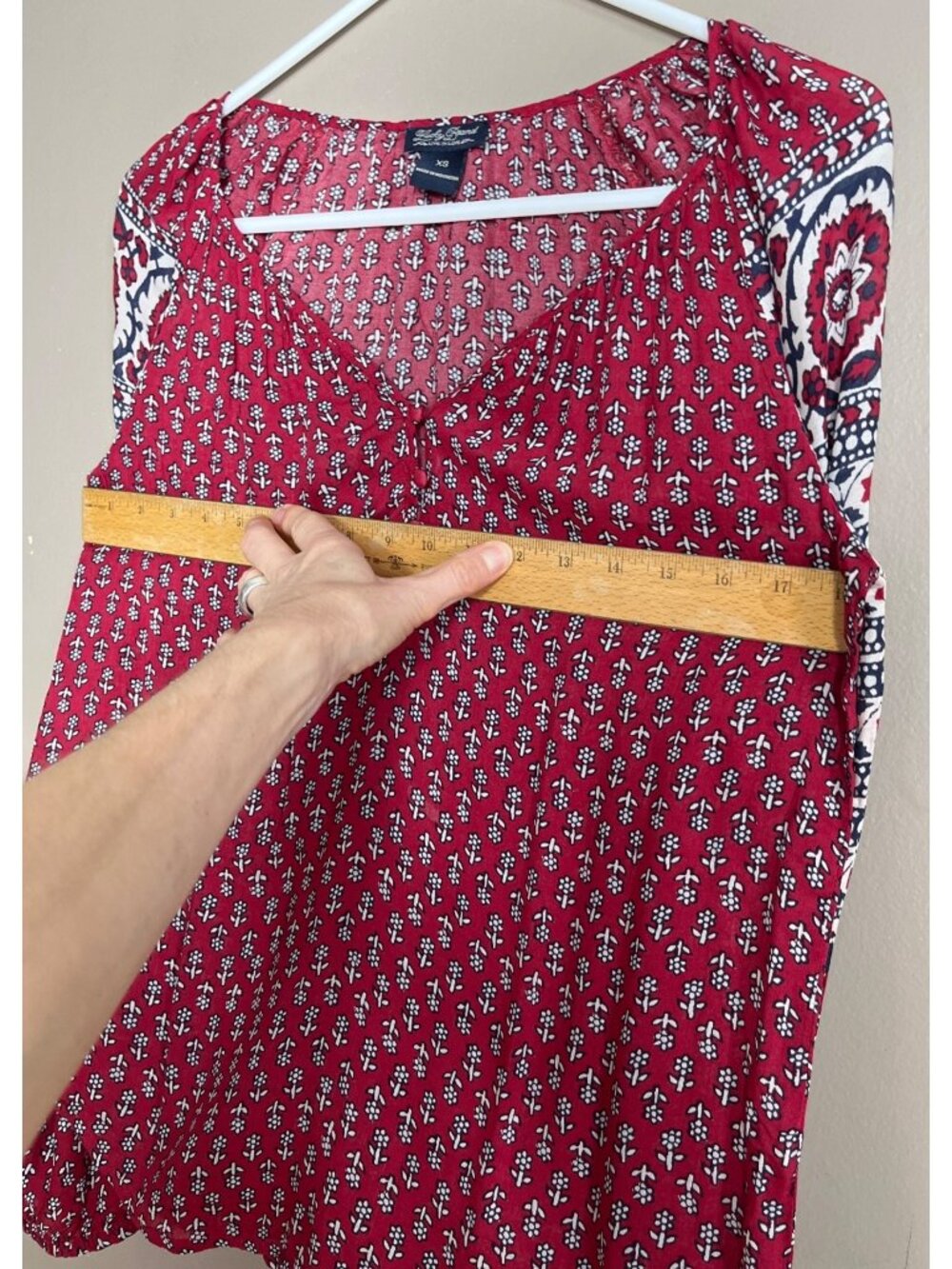 Lucky Brand Petaluna Peasant Top Indie Floral Boho Ethereal Lightweight Women XS - Picture 5 of 9